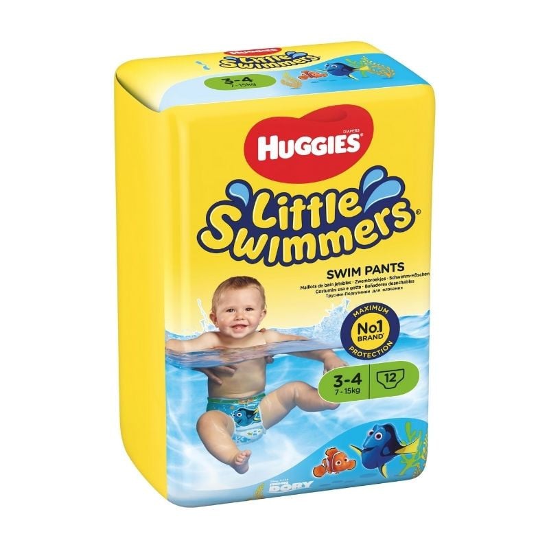 Chilotei inot Little Swimmers, Nr. 3-4, 7-15 kg, 12 bucati, Huggies