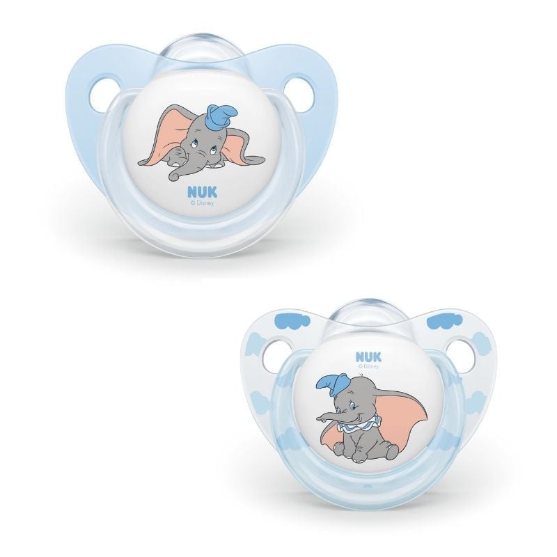NUK Suzeta Disney Dumbo, silicon, M1, 0-6luni, 2 bucati