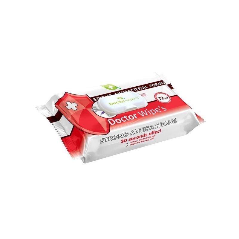 Servetele umede antibacteriene, cu capac, 72 bucati, Dr. Wipes