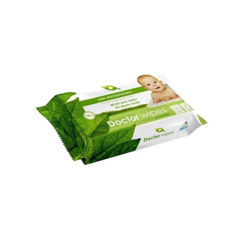 Servetele umede pentru copii, biodegradabile, 72 bucati, Dr Wipe's