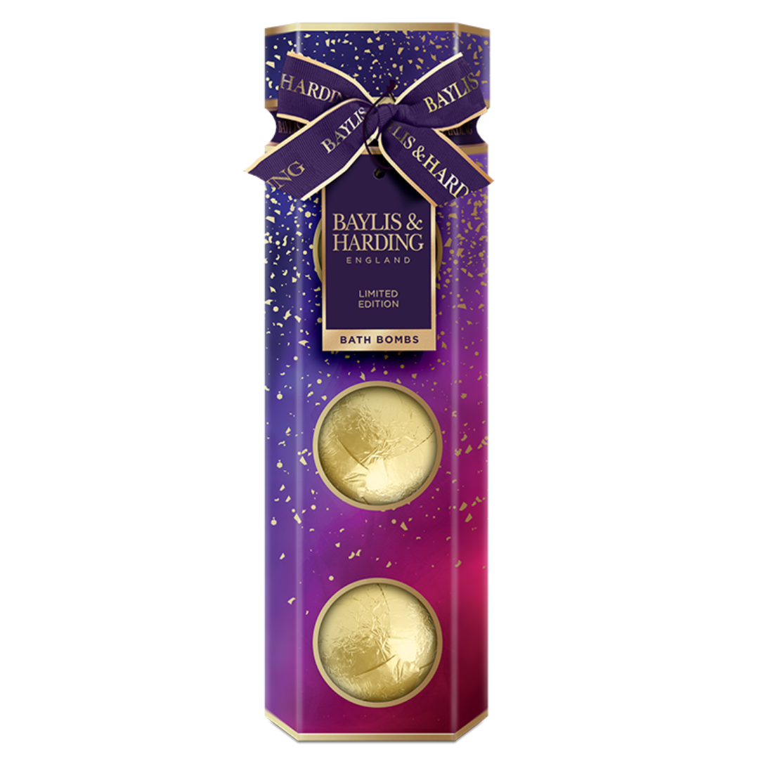 Baylis & Harding, Set cu smochine si rodie, 3 x bile efervescente pentru baie x 100 g