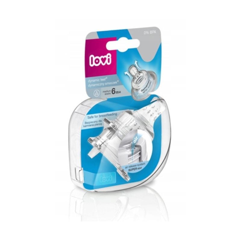 LOVI Dynamic, Tetina silicon, Cu flux mediu, +6 luni, 2 bucati
