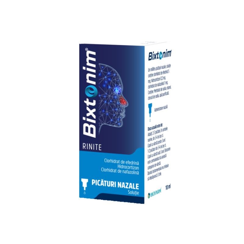 Bixtonim Rinite picaturi nazale solutie, 10 ml, Biofarm