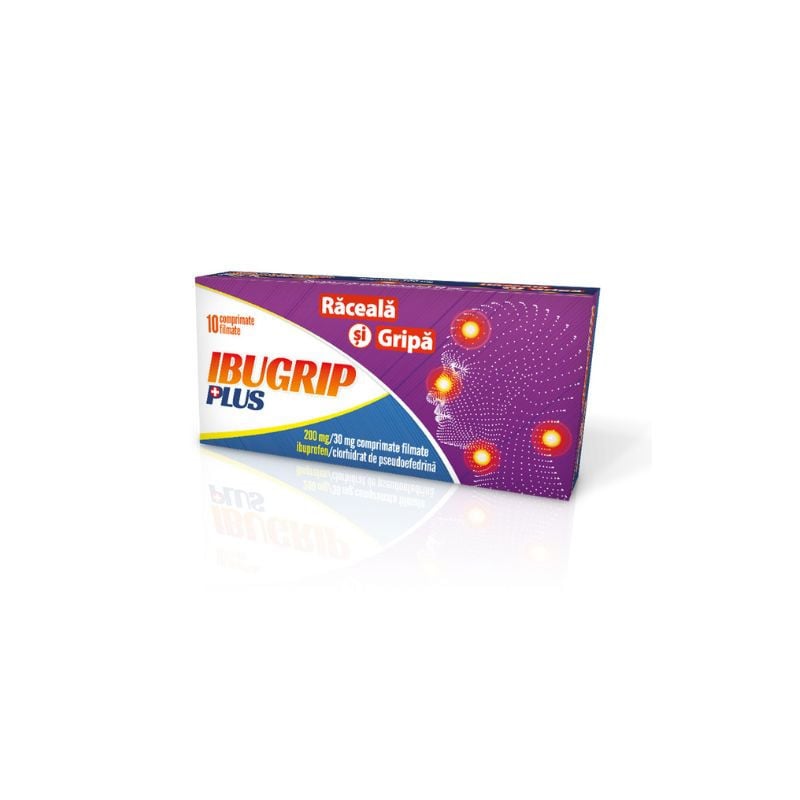 Ibugrip Plus 200 mg / 30 mg, 10 comprimate