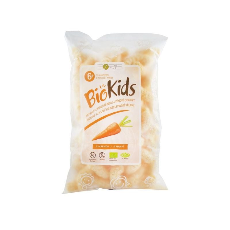 Pufuleti bio cu morcov, 55g, Biokids
