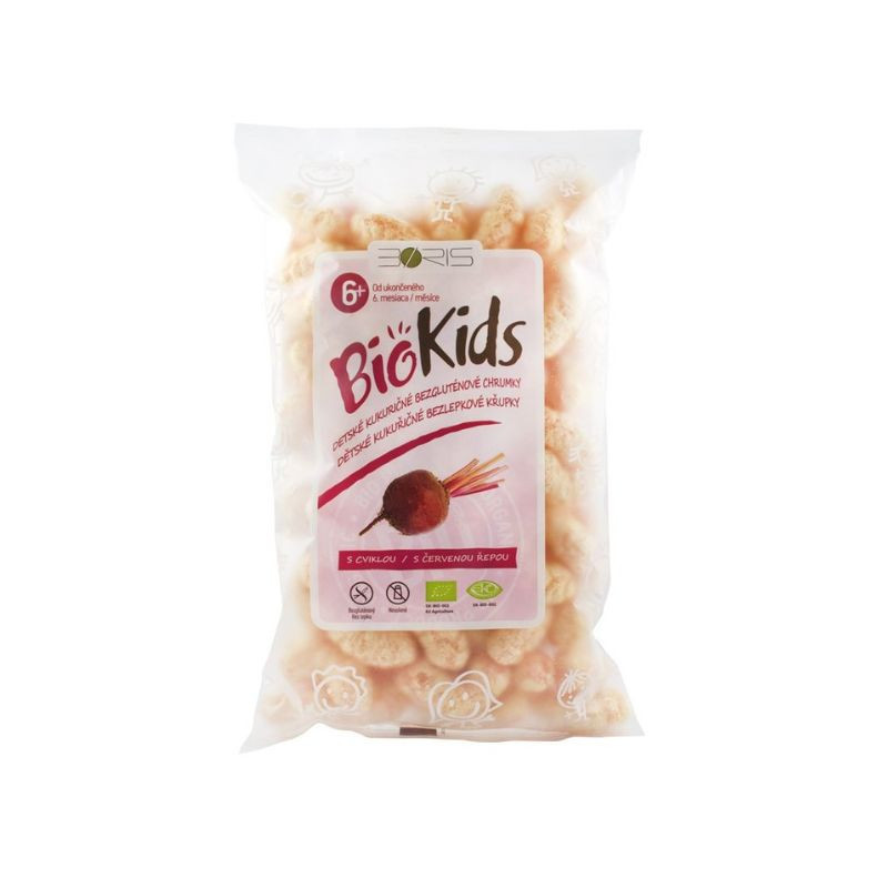 Pufuleti bio cu sfecla rosie, 55g, Biokids