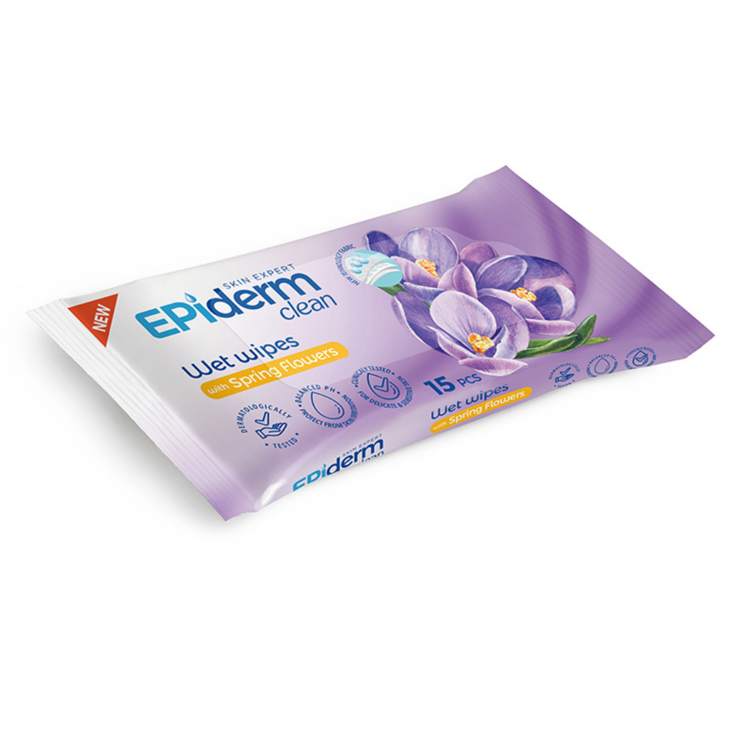 Servetele umede Spring Flowers, 15 bucati, Epiderm
