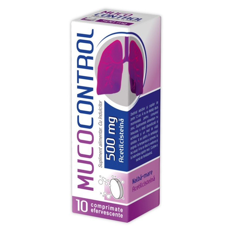 Mucocontrol 500 mg, 10 comprimate efervescente