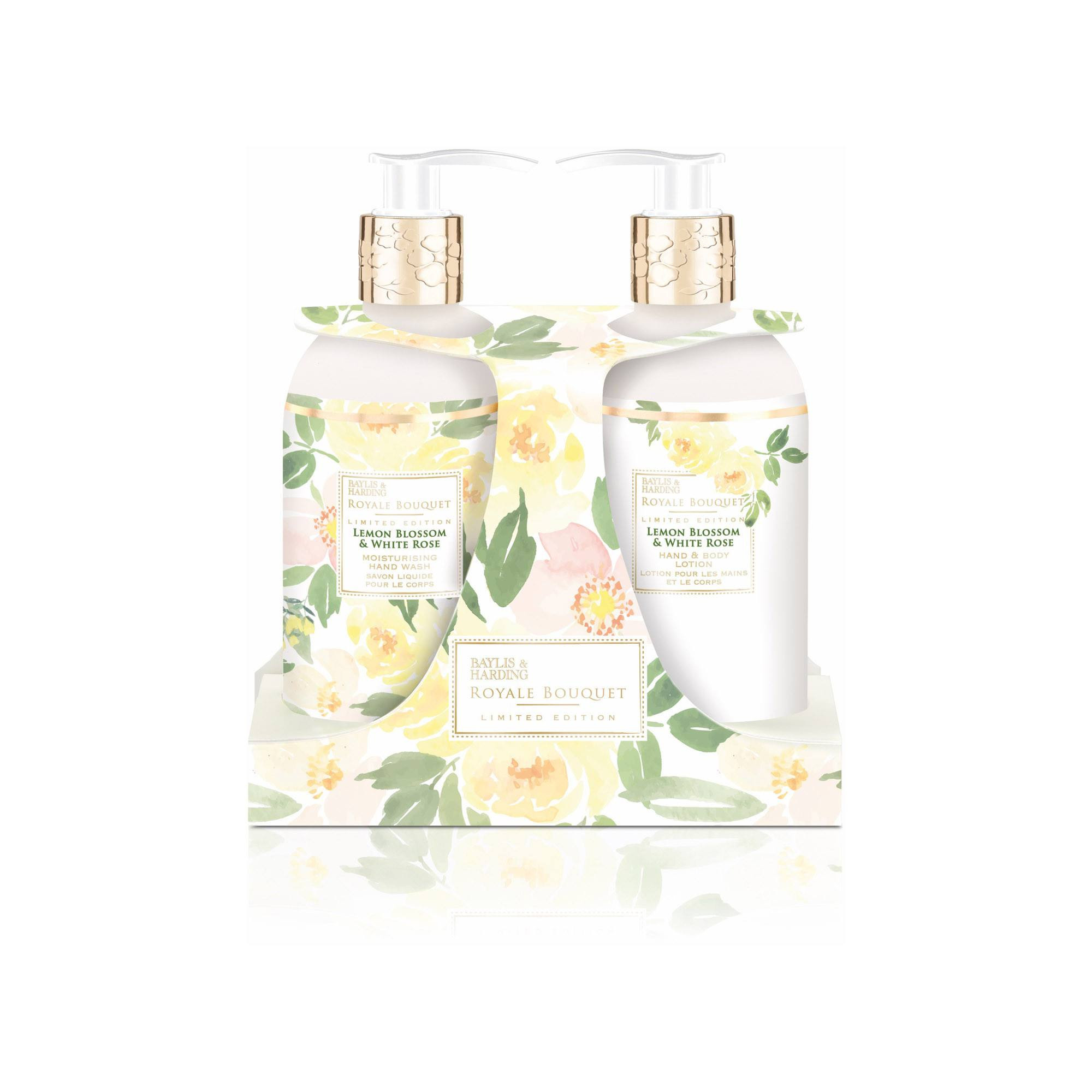 Baylis & Harding Royale Bouquet Set gel si lotiune maini Flori de lamaie & trandafir alb, 300ml+300ml