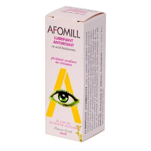 Picaturi oculare lubrifiante antiiritante cu acid hialuronic, Afomill