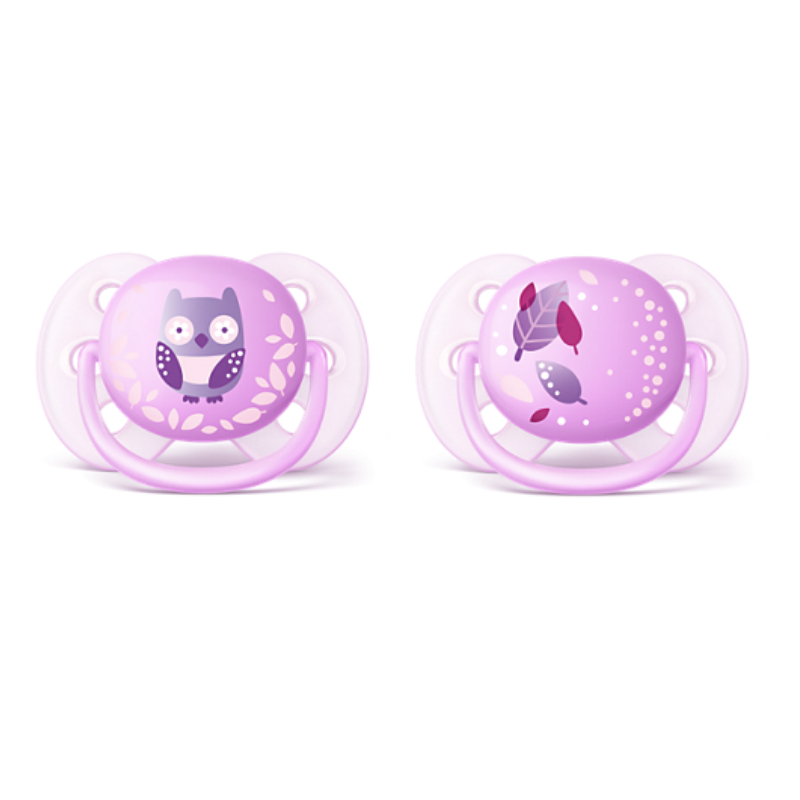 Avent Suzete 0-6 luni, ultramoale, fete, Fashion 2 bucati SCF227/20
