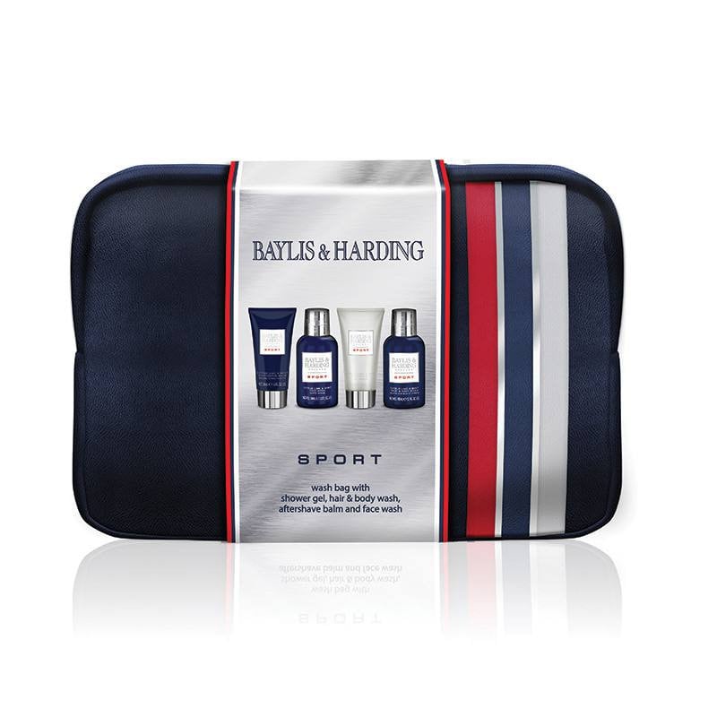 Baylis and Harding  Set 5 piese - Borseta cosmetice/ Sampon 100ml/ Gel curatare ten 100ml/ Aftershave 50ml/Gel dus 50ml