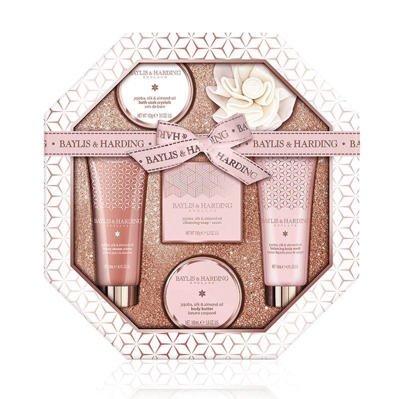 Baylis and Harding Set 6 piese - Burete baie/ Sapun Lichid 130ml/ Crema dus 130ml/ Sare baie 100g/ Unt corp 100ml BM18JOHEXTRAY