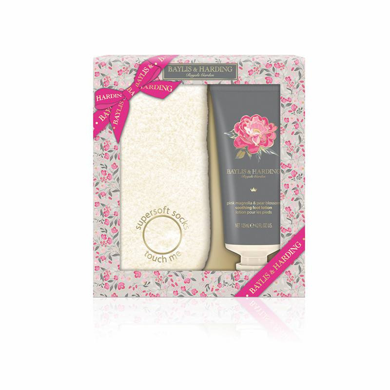 Baylis and Harding Set 2 piese Royale Garden RG18FOOT - Sosete pufoase/ Lotiune picioare 125ml