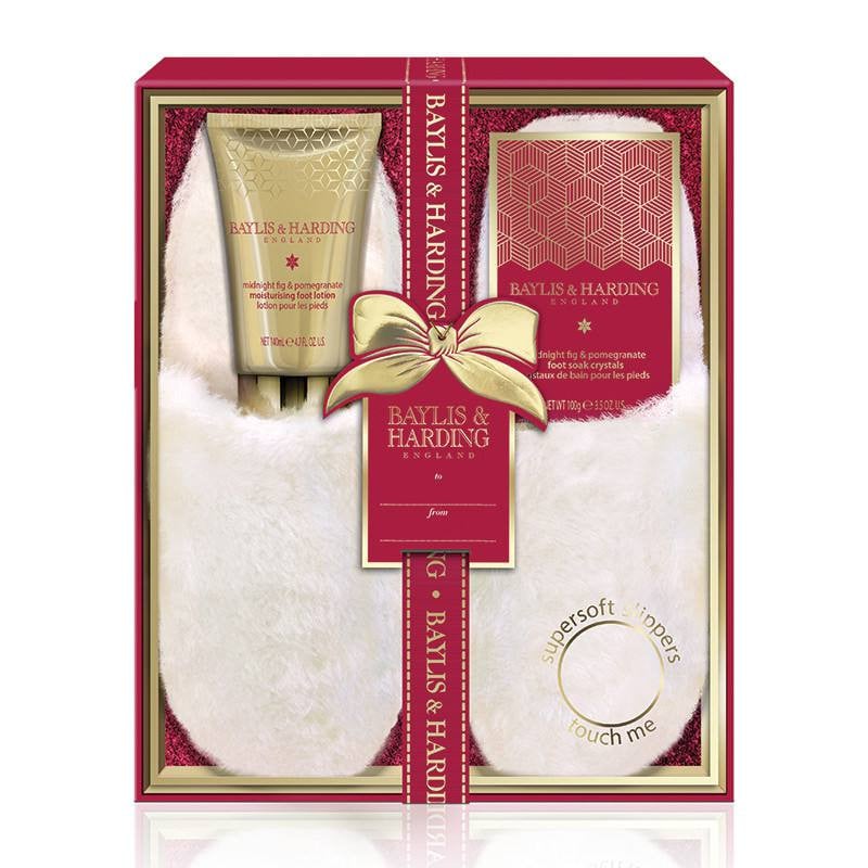 Baylis and Harding Set 3 piese - Papuci/ Sare de baie 100gr/ Lotiune picioare 140ml BM18MPBOXSLIP