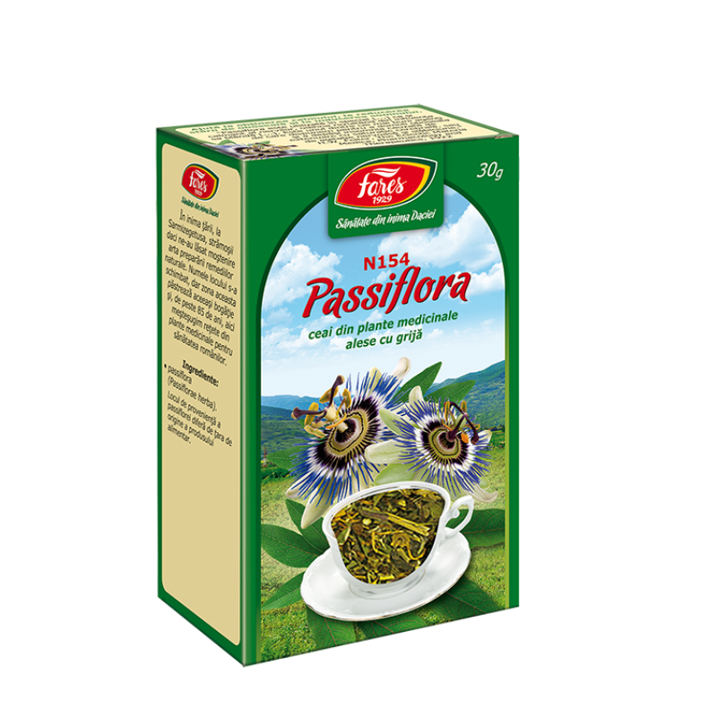 Passiflora, iarbă, N154, ceai la punga, 30g, Fares