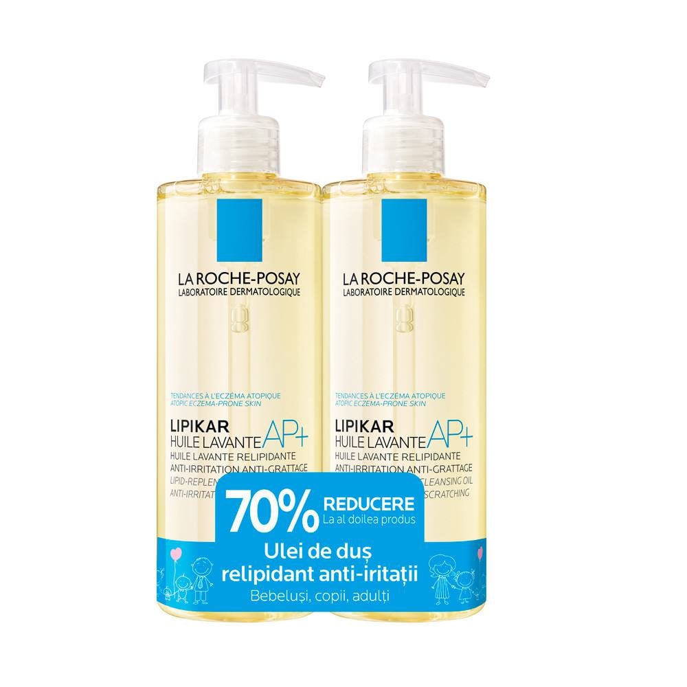 La Roche Posay Pachet Lipikar Ulei de spalare AP+ 400ml, -70% la al doilea produs