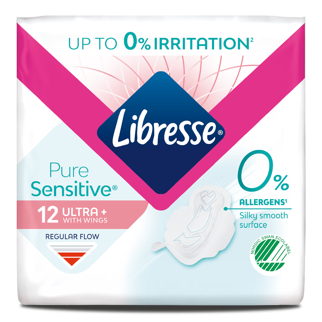 Absorbante cu aripioare PureSensitive Ultra, 12 bucati, Libresse