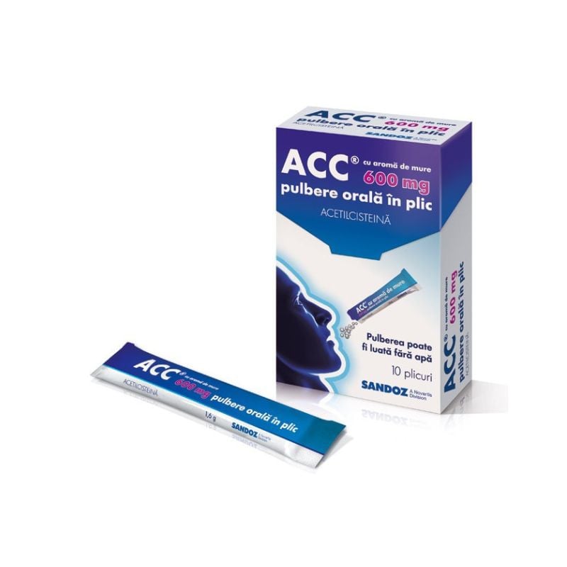 ACC cu aroma de mure, 600 mg, 10 plicuri