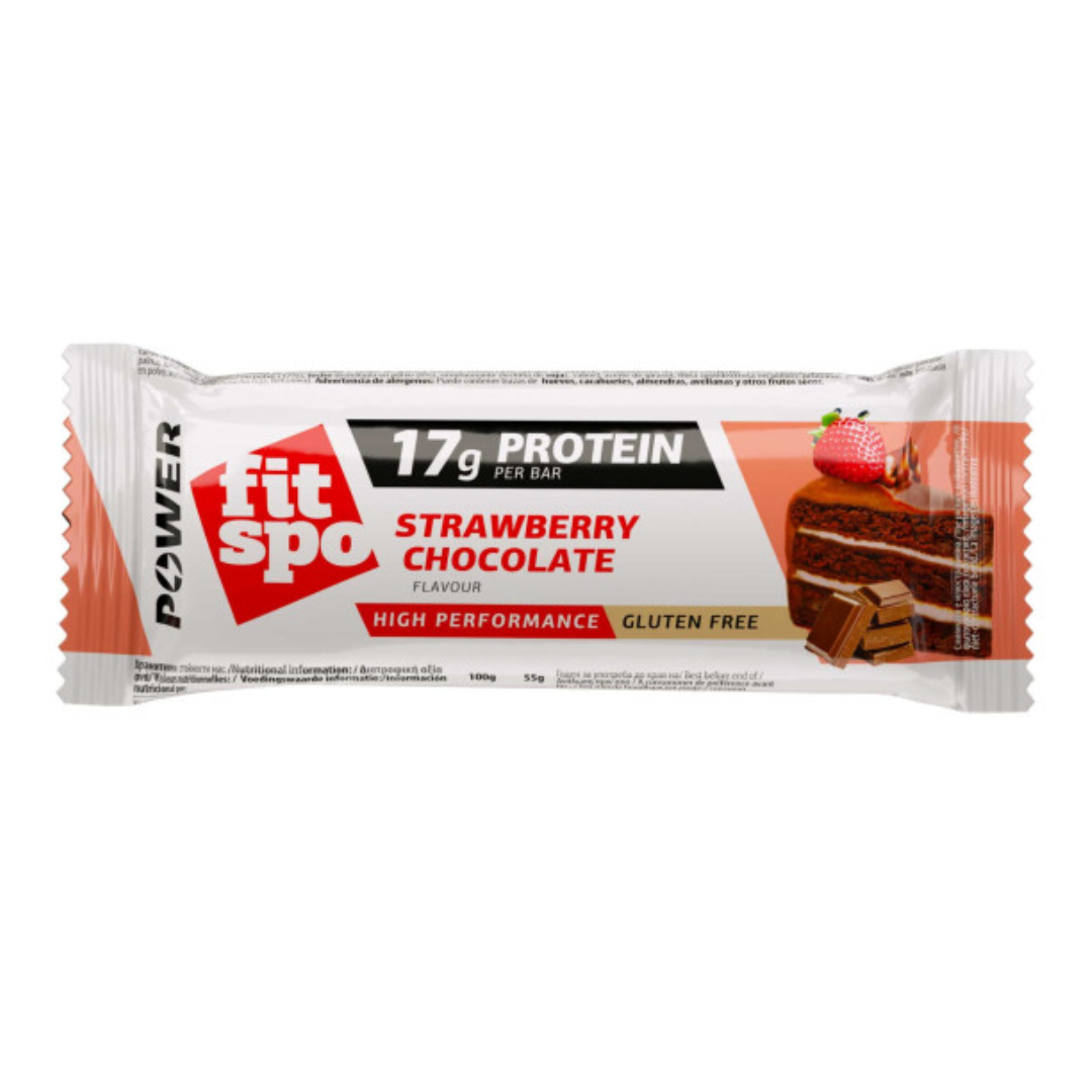 Baton proteic Power Strawberry Chocolate, 55g, FitSpo