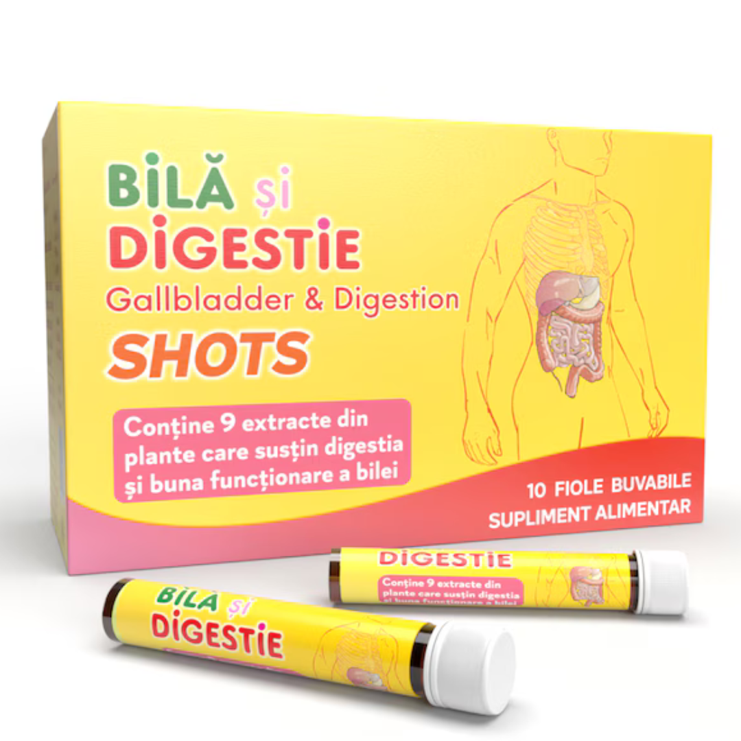 Bila si digestie Shots, 10 fiole, Justin Pharma