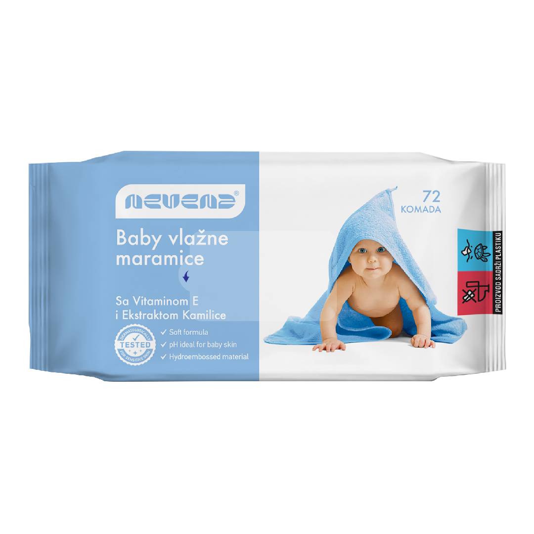 Servetele umede Baby Blue, 72 bucati, Nevena