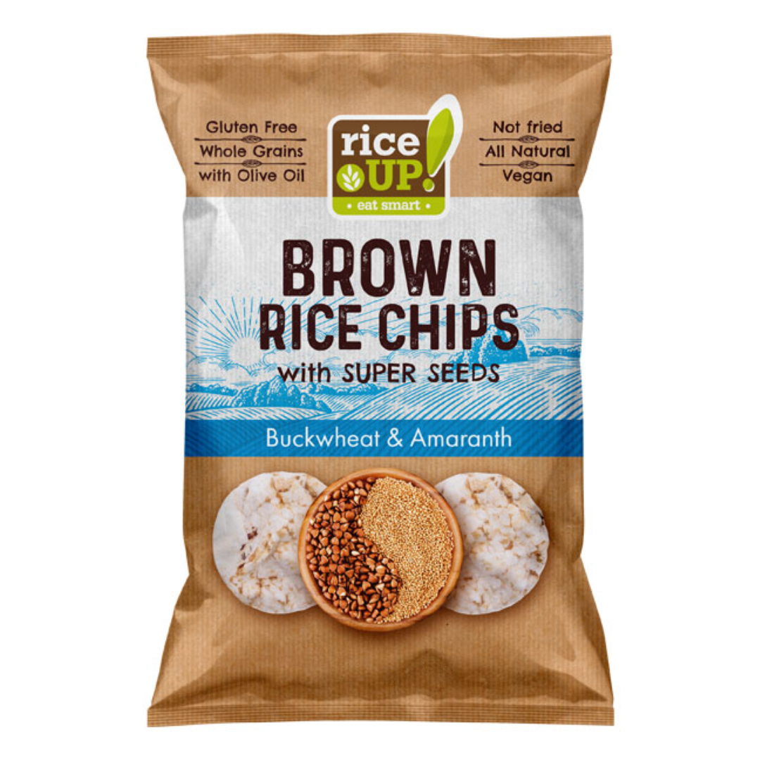 Chips din orez, cu amaranth si hrisca, 60g RiceUp