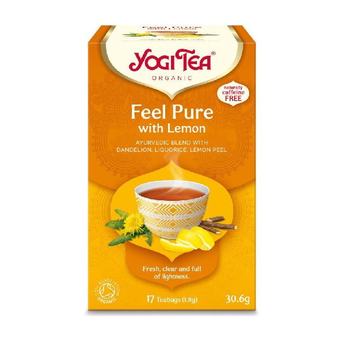 Ceai cu papadie si lamaie Feel Pure, 17 plicuri, Yogi Tea