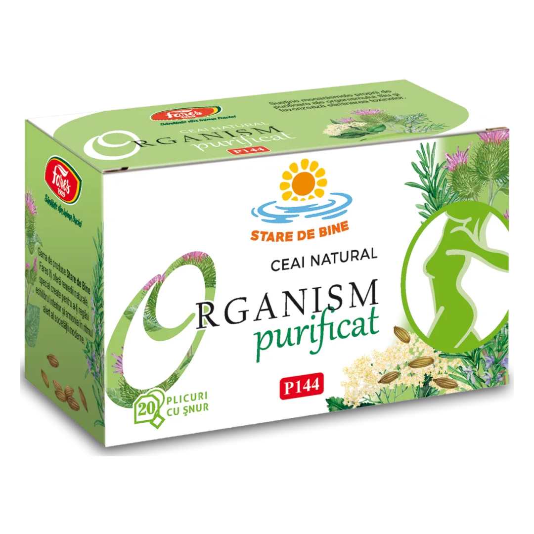 Ceai detoxifiant Organism Purificat, 50g, Fares