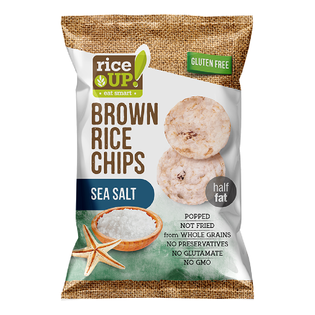 Chips din orez cu sare de mare, 60 g, RiceUP