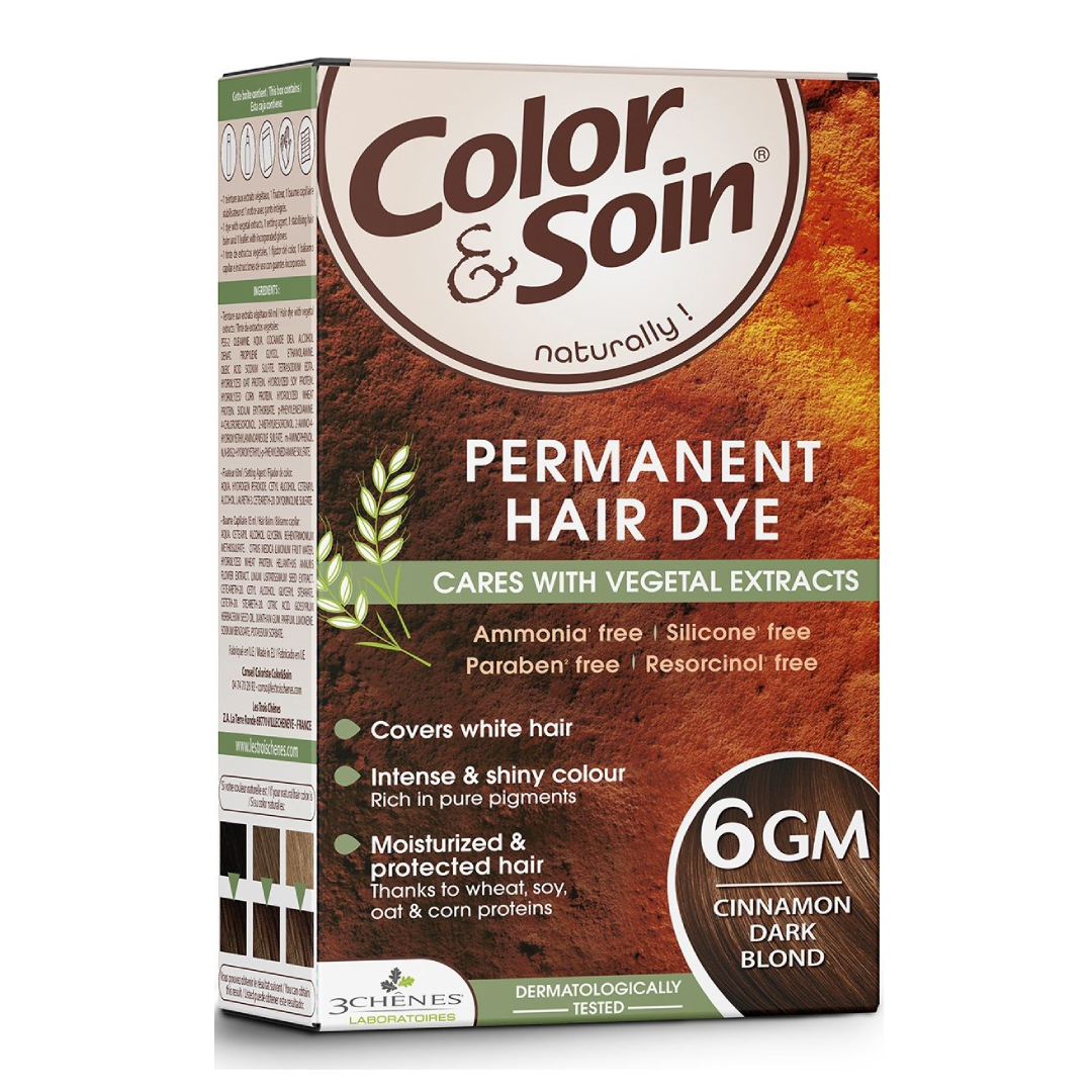Vopsea de par fara amoniac, fara silicon, blond scortisoara, 6GM, Color & Soin