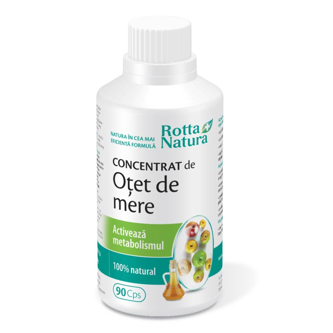 Concentrat otet mere si vitamina E, 90 capsule, Rotta Natura
