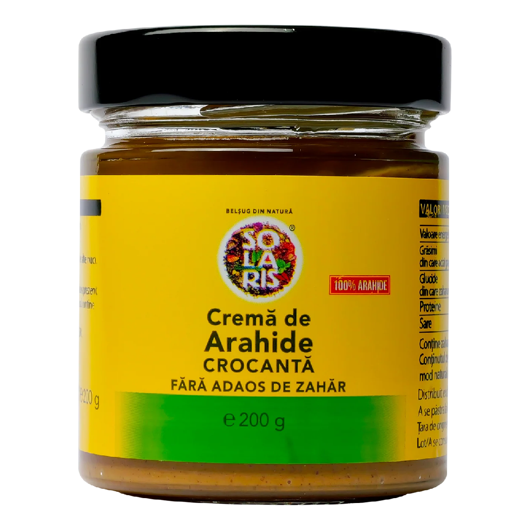 Crema de arahide crocanta, 200g, Solaris