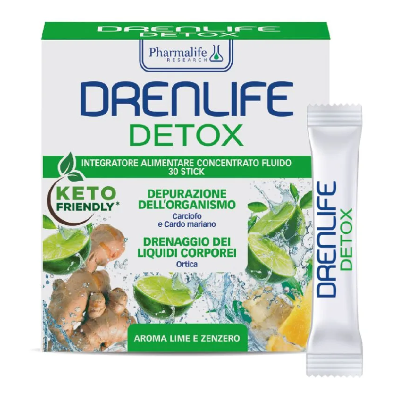 Drenlife Detox Stick aroma de lime, 30 plicuri*10ml, Pharmalife