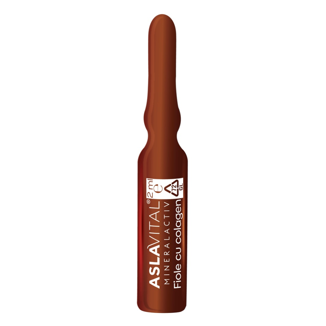 Fiolă colagen și elastină pentru ten sensibil, Mineralactiv, 1 fiola*2ml, Aslavital