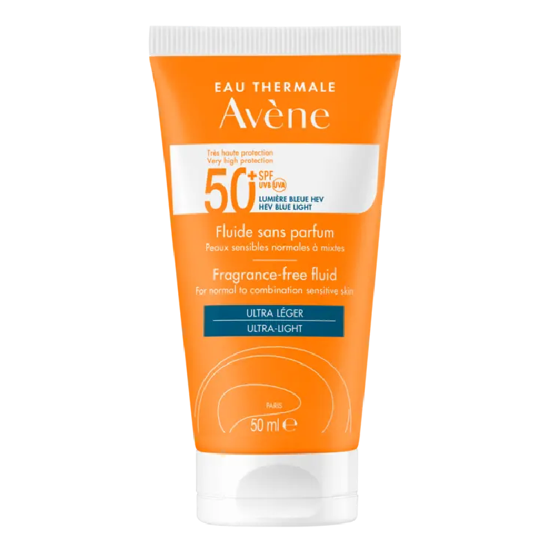 Fluid cu protectie solara SPF50+, fara parfum, 50 ml, Avene