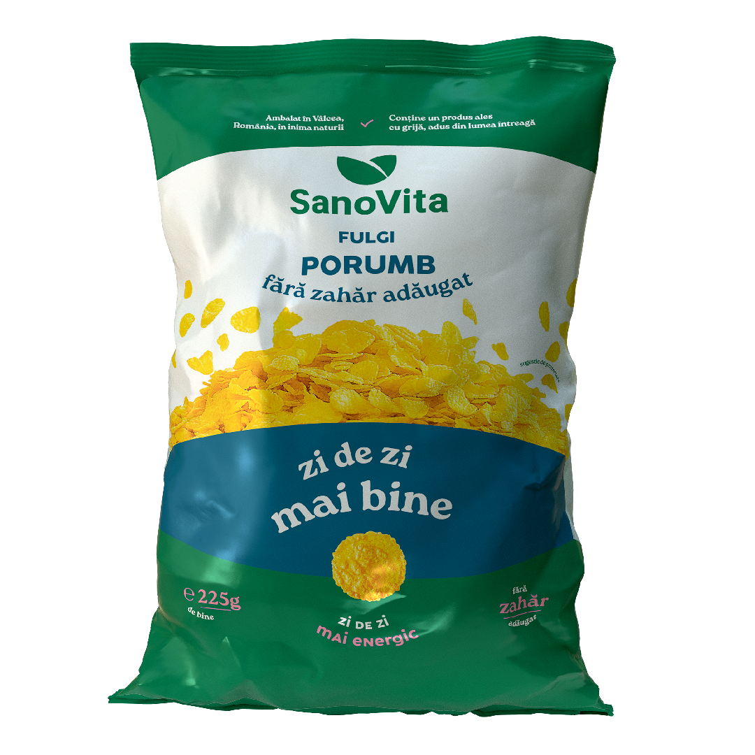 Fulgi de porumb fara zahar, 225g, Sanovita