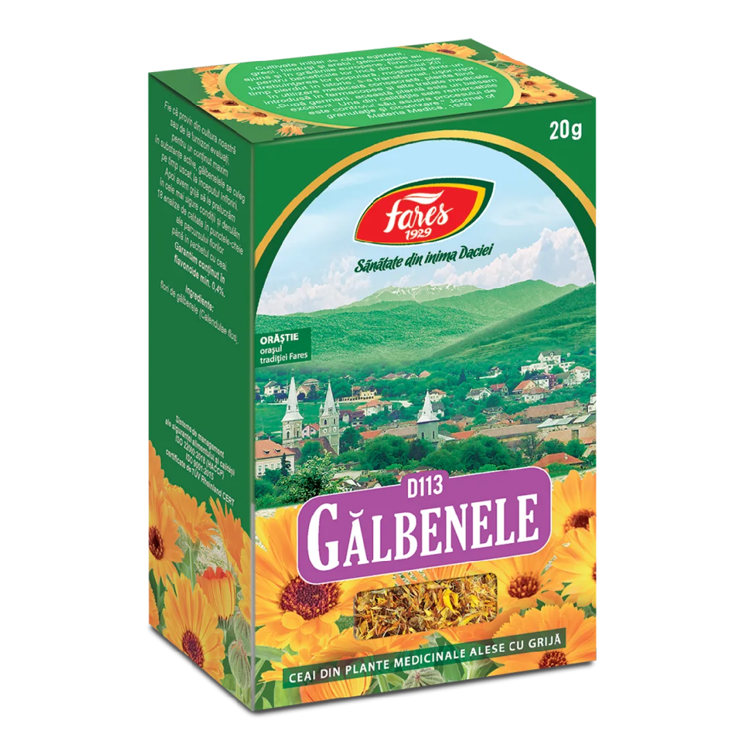 Galbenele, flori, D113, ceai la punga, 20g, Fares