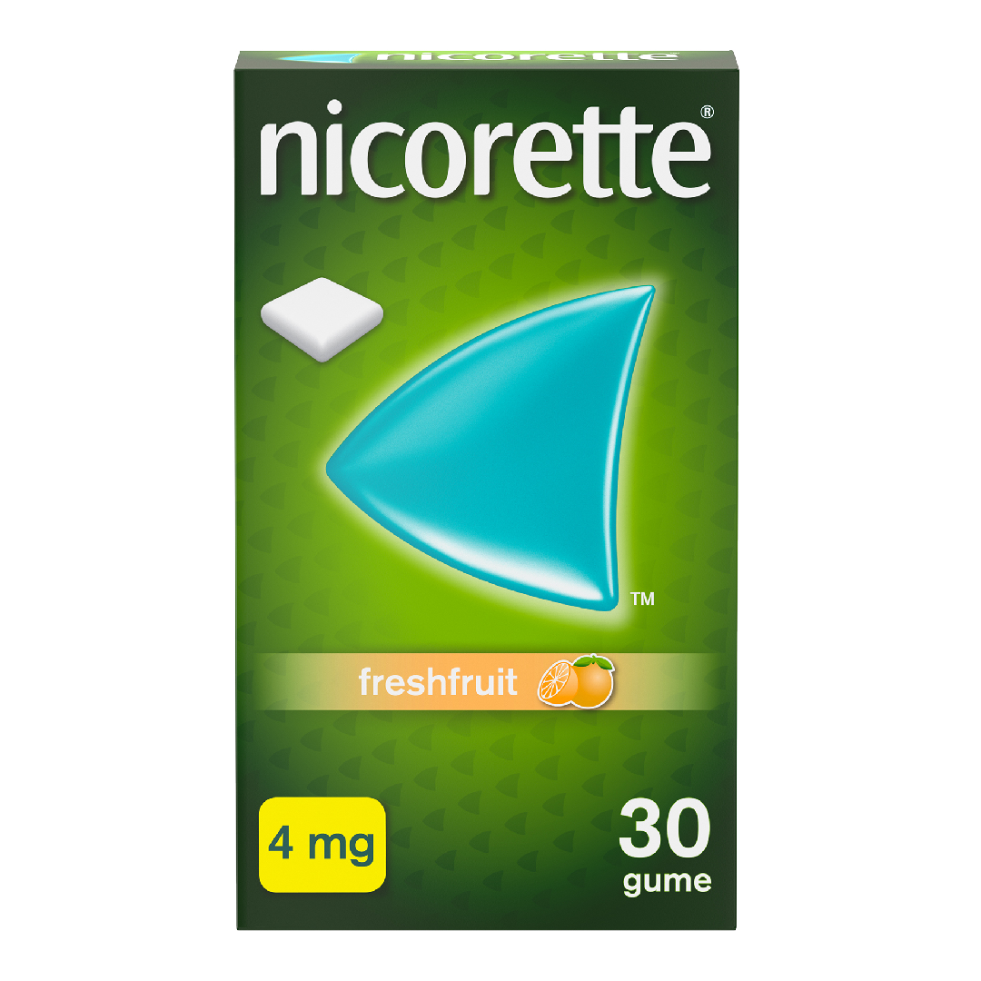 Guma medicamentoasa masticabila Freshfruit, 4 mg, 30 gume, Nicorette