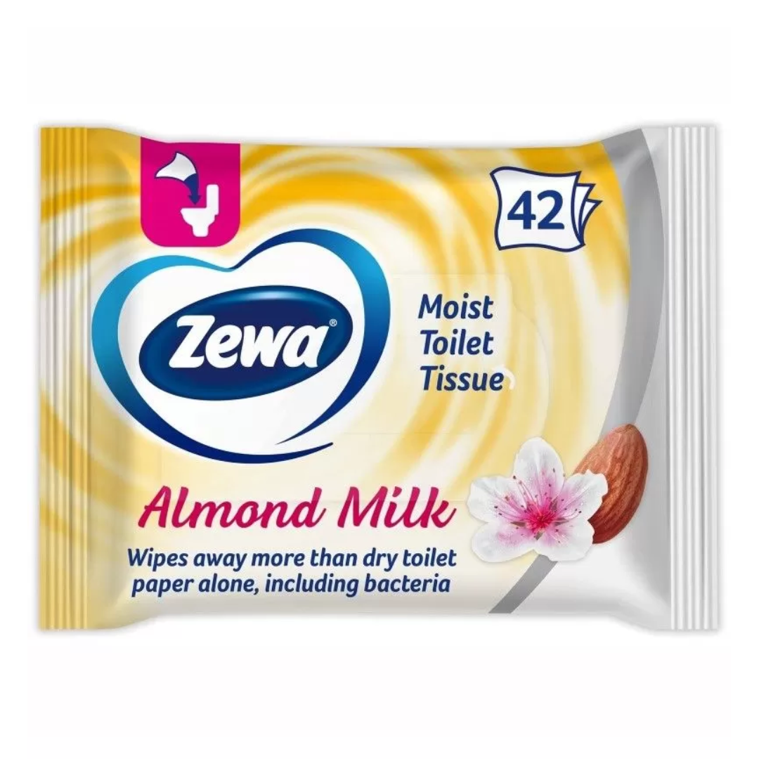 Hartie igienica umeda, Almond, 42 bucati, Zewa
