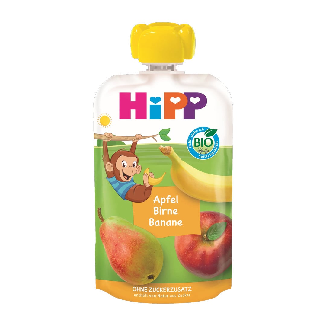 Piure de fructe, mar, para si banana, de la 1 an, 100 g, Hipp