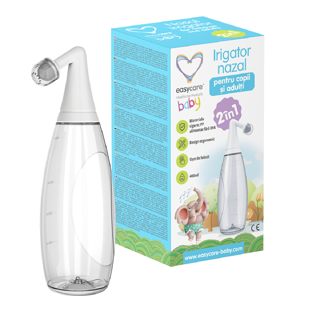 Irigator nazal 2in1 copii+adulti, 400 ml, Easycare Baby