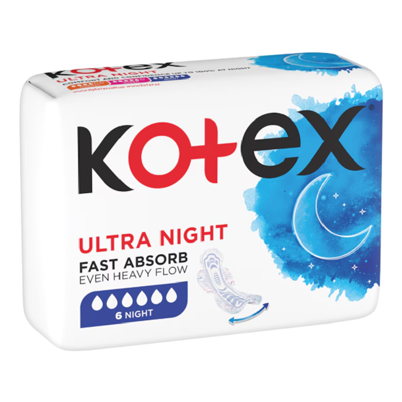 Absorbante Ultra Night, 6 bucati, Kotex