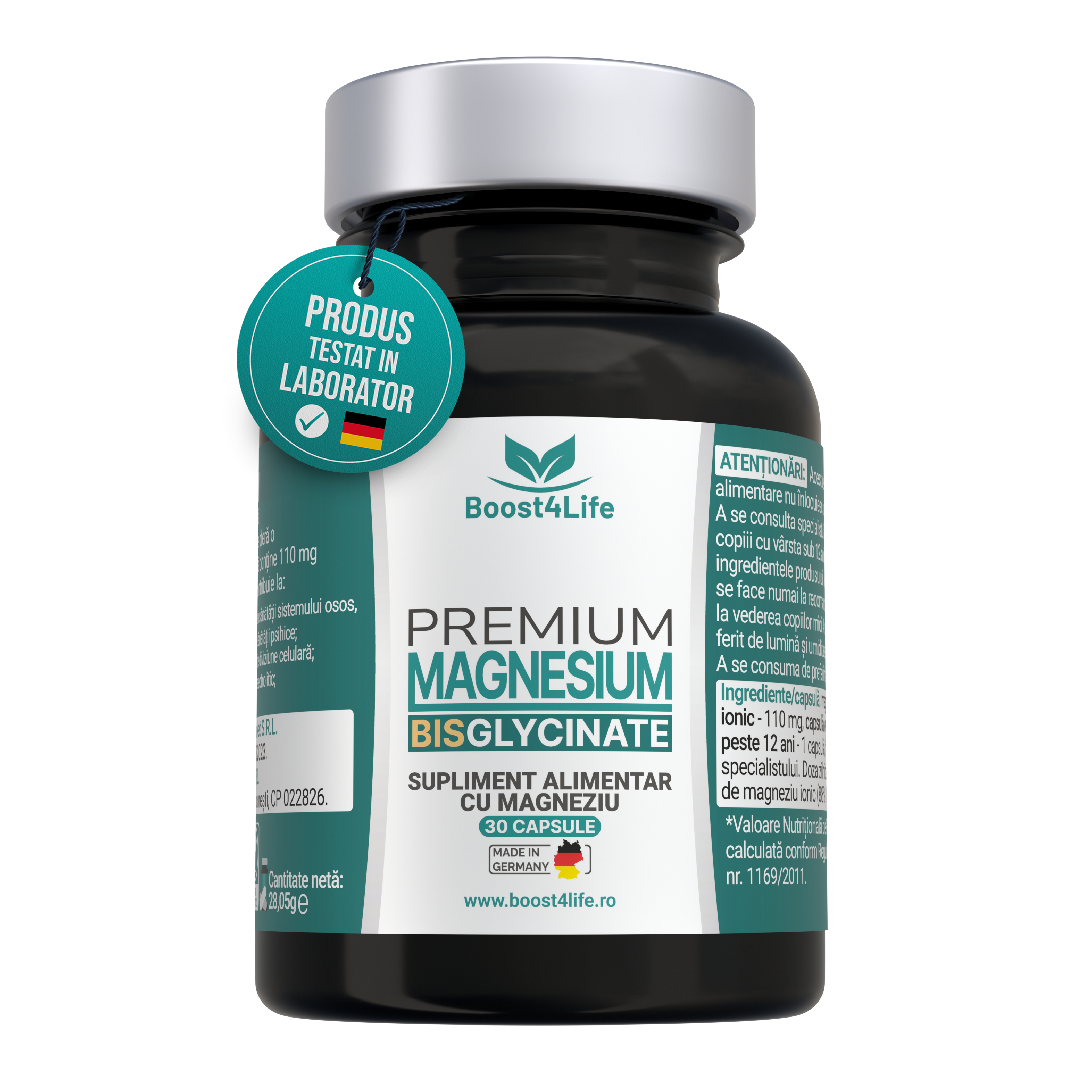 Magneziu Bisglicinat Premium, 30 capsule vegane, Boost4Life
