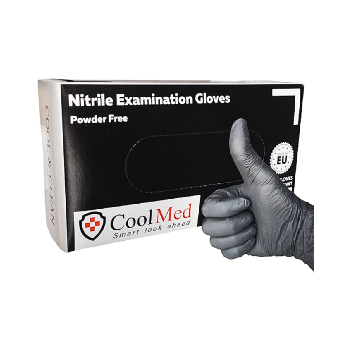 Manusi examinare nitril negre x 100 buc, CoolMed