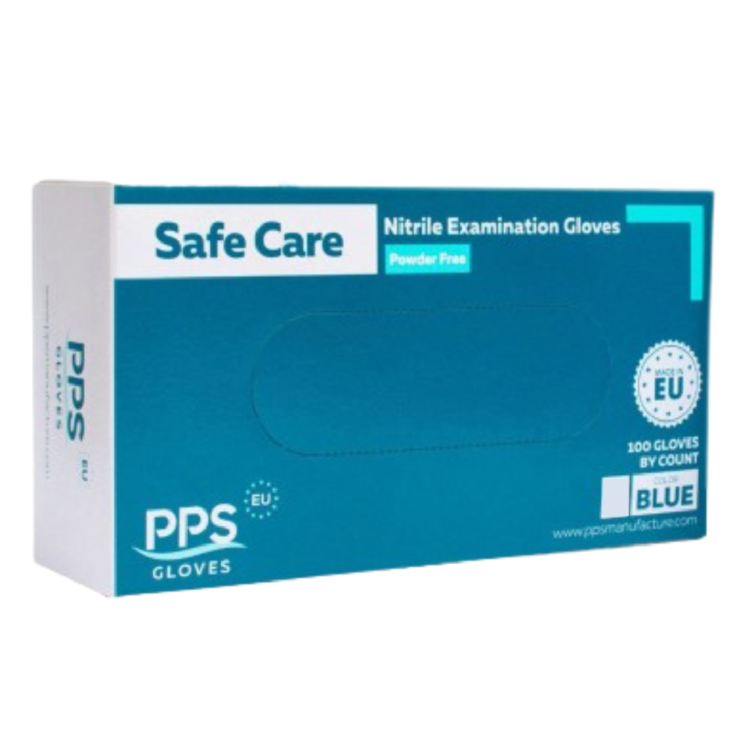 Manusi nitril Safe Care PPS Albastre, 100 bucati, PPS Gloves