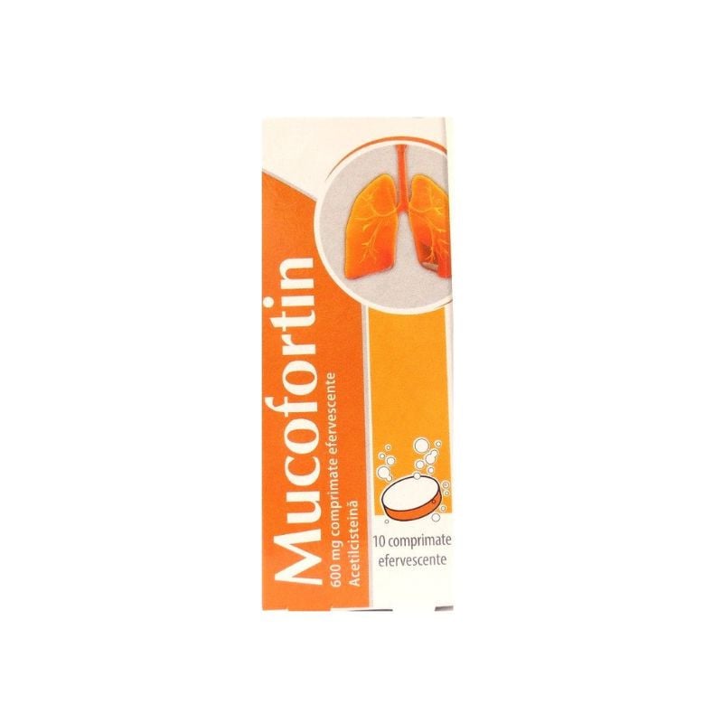 Mucofortin 600 mg, 10 comprimate efervescente, anti-raceala
