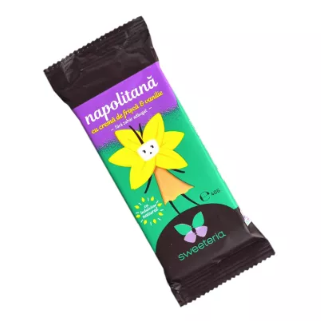 Napolitane cu crema de frisca si vanilie, 40g, Sweeteria