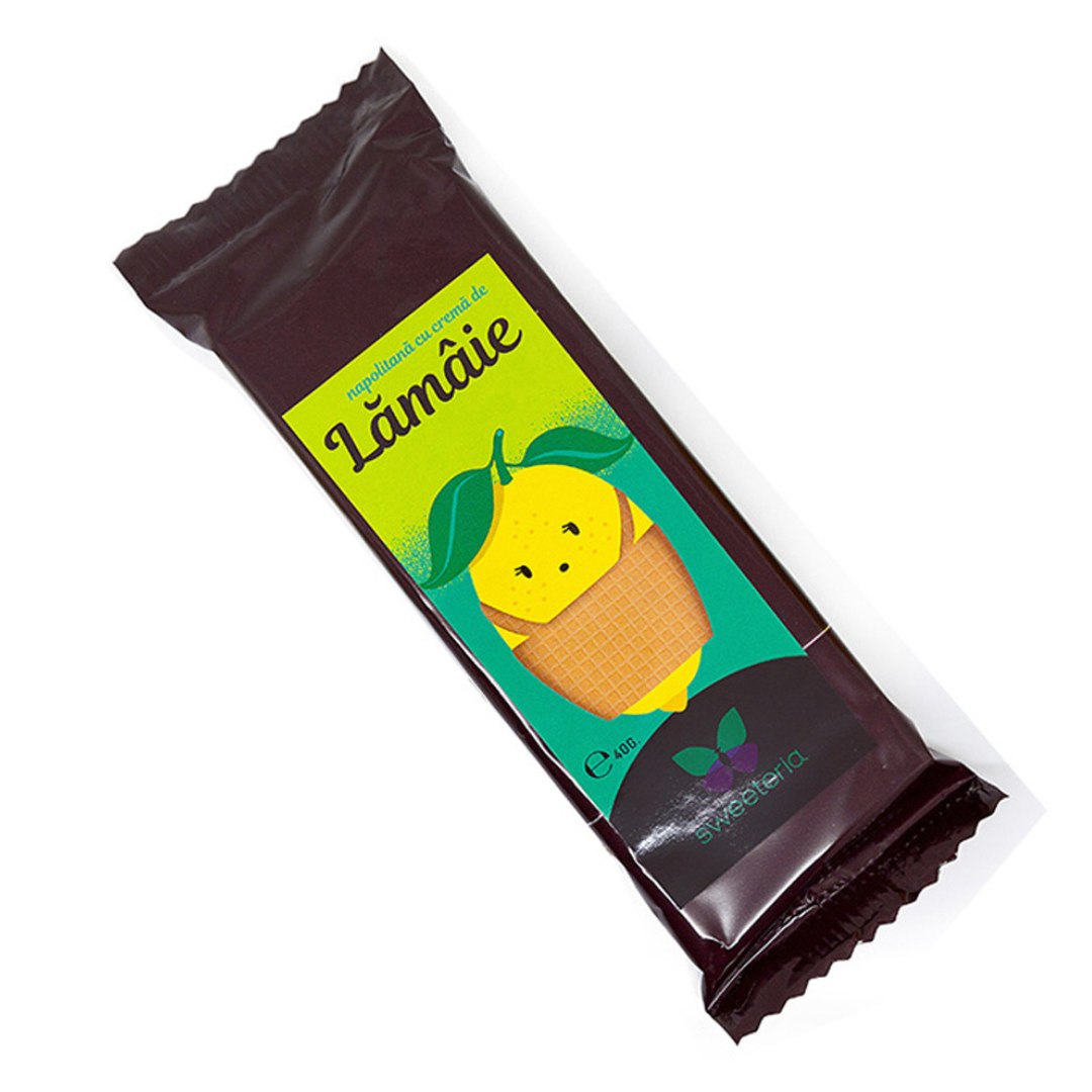 Napolitane cu lamaie, 40g, Sweeteria