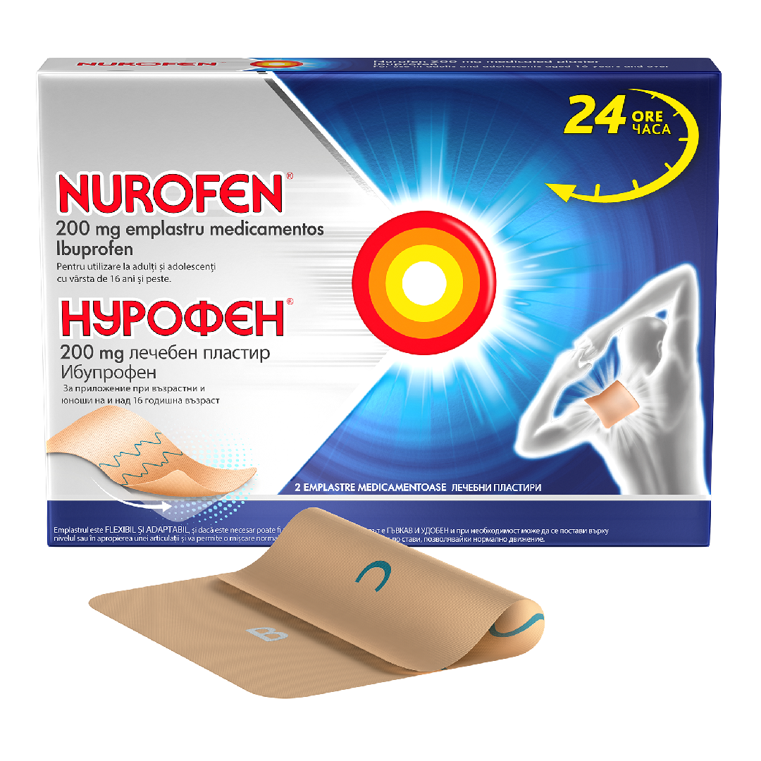 Nurofen emplastru medicamentos, 200 mg, 2 bucati, Reckitt